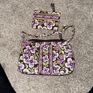 Floral Purple and Green Women's Bag